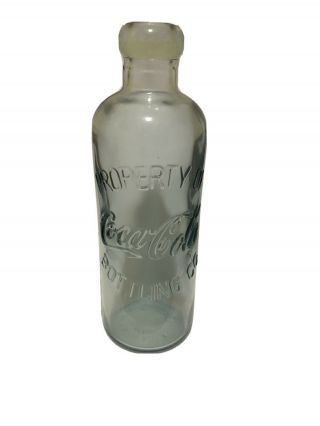 Vtg 1997 The Coca - Cola Company Hutchinson Empty Bottle Blue Glass Bottling Co.