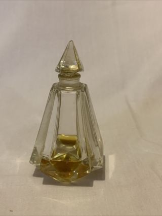 Cut Leaded Crystal Vintage Perfume Bottle Antique Old Glass Art Deco