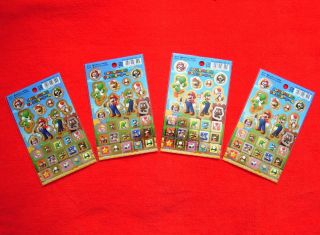 Mario Character Stickers X 4 Sheet Nintendo Limited Edition Japan