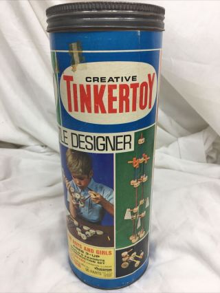 Vintage Toy Tinkers 126 The Tinkertoy 1964 In Can