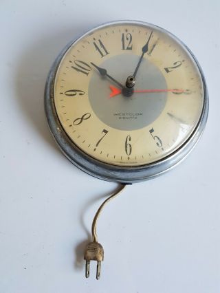 Westclox Chrome Wall Electric Clock Vintage