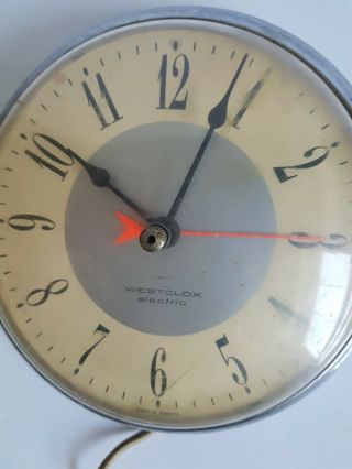 Westclox Chrome Wall Electric Clock Vintage 2