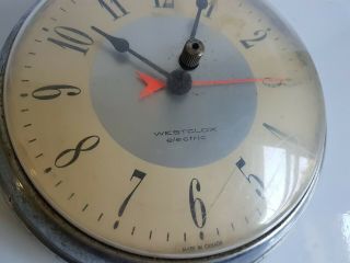 Westclox Chrome Wall Electric Clock Vintage 3
