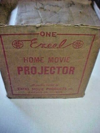 Vintage 1940 ' s EXCEL Model P - 26 Movie Film PROJECTOR Box & Film 2