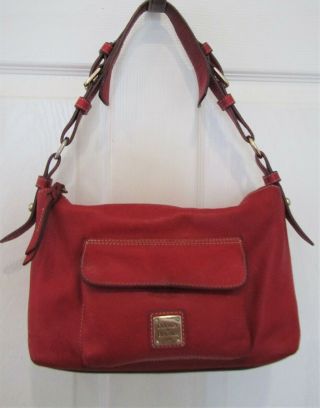 Dooney & Bourke Vintage Red Leather Shoulder Bag Hobo Purse
