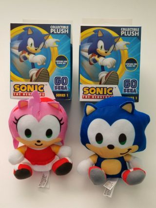 Sonic The Hedgehog 6 " Plush Stuffed Toy (sonic & Amy Rose) Authentic Sega