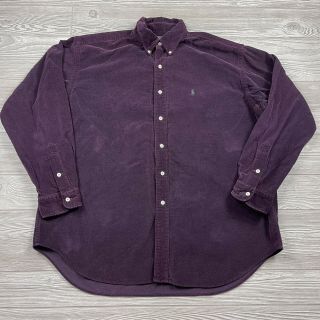 Vintage Polo Ralph Lauren Shirt Mens Xl Blaire Corduroy Purple Button Up 90s R50