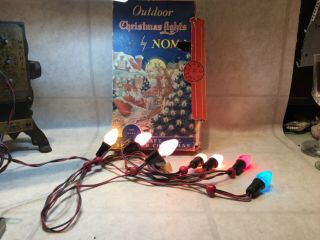 Vintage Indoor Christmas Lights By Noma W Pink Bulbs