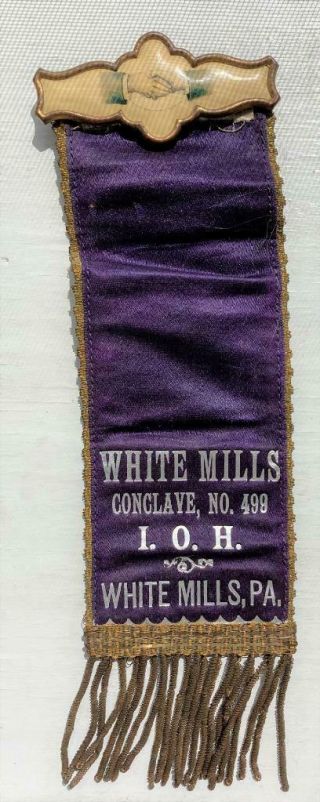 Vintage Heptasophs White Mills Pa.  I.  O.  H.  Conclave,  No.  499 Pin Ribbon Medal