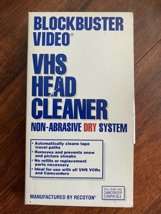Vintage Blockbuster Video Vhs Vcr Head Cleaner Dry Non - Abrasive