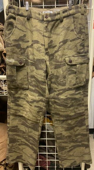 Vtg Columbia Camo Cargo Pants Wool/cotton Blend Men’s Size 40