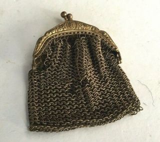 Vintage Antique Brass Chainmail Coin Purse