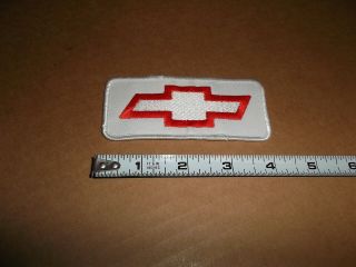 Vintage Chevrolet Red Bowtie White Sew On Patch Herb Fishel Owned Gm Racing Exec
