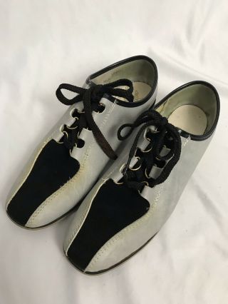 Vintage Women’s Circle Of Comfort Bowling Shoes Gray Black Retro 1960s Mod 7