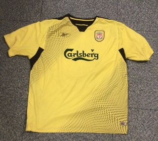 Vintage Liverpool Football Club Away Shirt 2004/05 Reebok Carlsberg - Size Xl