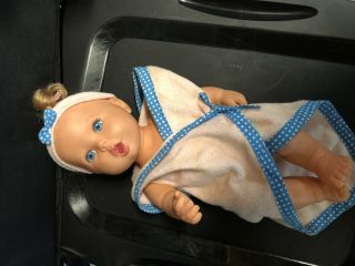 Vintage 1994 Gerber Baby Doll Toy Biz Bathrobe Blue Eyes Pre Owned Collector 14”