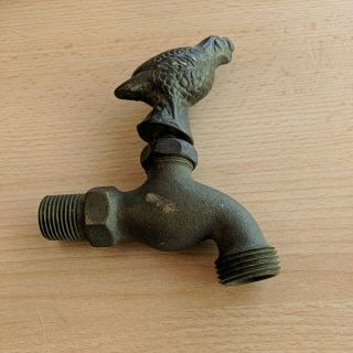 Vintage Brass Quail Bird Bib Spigot Water Hose Faucet - Outdoor Water Tap