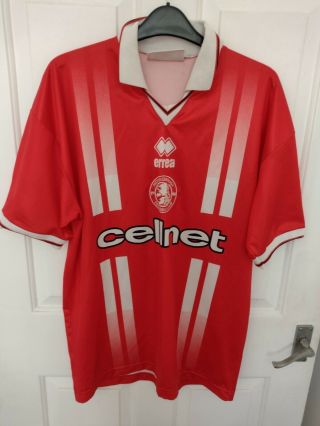 Middlesbrough Fc Home Football Shirt Boro Retro Vintage Kit 98/99 Cellnet Size S
