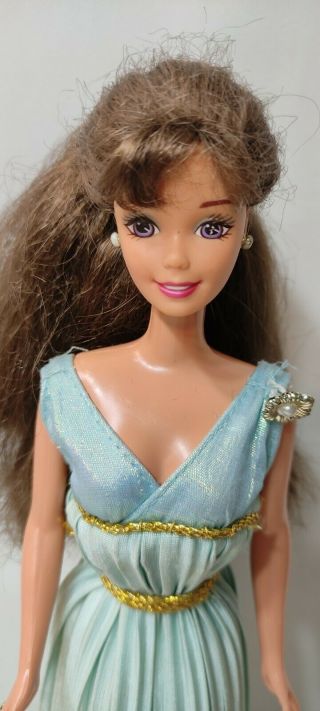 Mattel Barbie Doll Brunette With Dress And Shoes Vintage 1990s