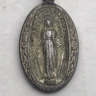 Mary Conceived Without Sin Antique Catholic Charm Medal Pendant Vintage