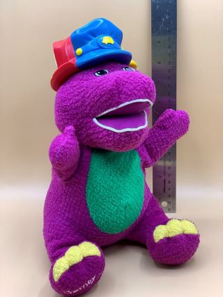 Barney The Dinosaur Silly Hats Barney 10 " Electronic Plush Toy By Fisher Price