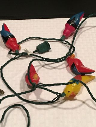 Vintage Tiki Bar Parrots Blow Mold For Party String 10 Light Set Patio RV Camper 2