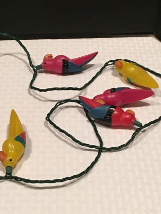 Vintage Tiki Bar Parrots Blow Mold For Party String 10 Light Set Patio RV Camper 3
