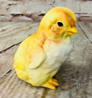 Vintage Easter Yellow Chick Duck Duckling Ceramic Figurine Yellow 3.  5 "