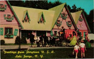 Vintage Postcard - Storytown Usa Lake George Ghost Town York Ny 3829