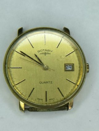 Vintage Gents Gold Plated Rotary Quartz Calendar Watch Esa Cal 965.  313 Swiss ✅