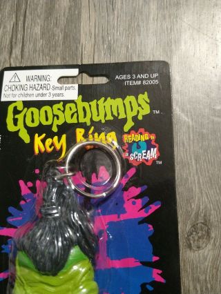 Vintage 90s Goosebumps Book Green Shrunken Head Key Ring Keychain NIP RARE 3