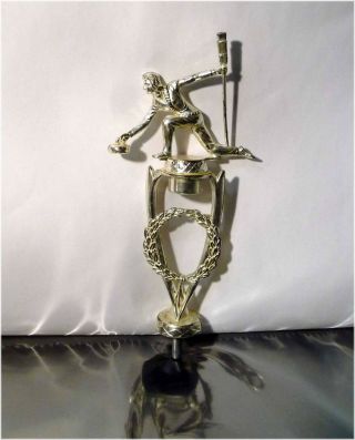 R.  S.  Owens,  Large Vintage Women Curling Silver Trophy Topper,  8 3/4 " Tall