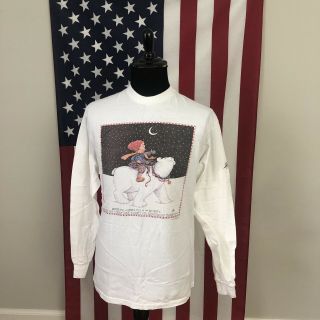 Large Vintage 90s Mary Engelbreit Art Polar Bear T - Shirt Men’s Thoreau 1e770p