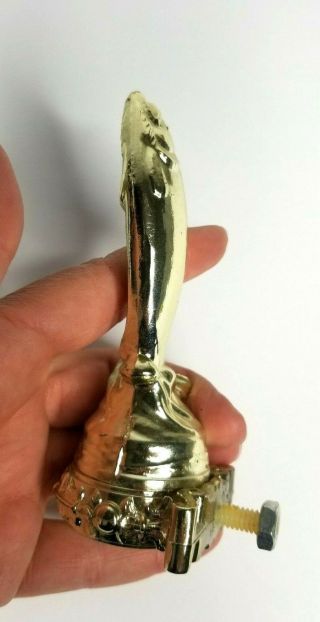 Midcentury Cast Metal Fishing Trophy Topper Vintage Salmon Gold Color Dipped 5 