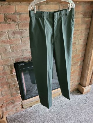 Vintage Us Army Dress Green Poly/wool Serge Ag - 489 Pants 34 R Reg Trousers Euc