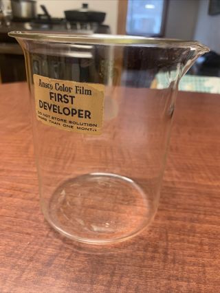 Vintage Pyrex Usa 1000 Ml Jar Ansco Color Film First Developer