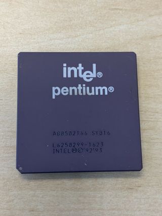 Intel Pentium 166 Mhz Cpu Vintage A80502166 1993 Ceramic Gold P166