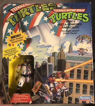 Tmnt 1989 Don’s Pizza Powered Parachute (never Opened) Rare