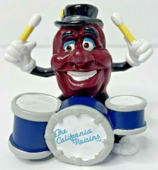 Vintage The California Raisins Figurine Drummer 1988 Plastic Drums Applause 3 "