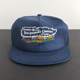 Farmers Mutual Insurance Trucker Hat Vintage Blue Snapback Cap K - Products Usa