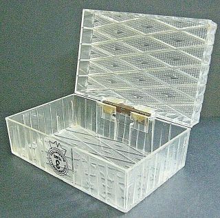 Vintage Small Acrylic Trinket Box Mid Century Modern Diamond Pattern