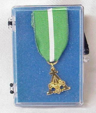 Vintage Scouters Training Award Bsa Ribbon Metal Award Clasp In Storage Box Case