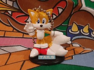 Rare 1998 Sega Prize Sonic Adventure Tails 3 " Keychain Figure Toy