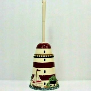 Vintage Ceramic Lighthouse Seaport Bowl Brush Bruin