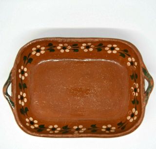 Vintage Mexican Pottery Tlaquepaque Redware Dish Folk Art