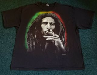 Vintage Bob Marley Joint Smoking Graphic Y2k T Shirt 2x