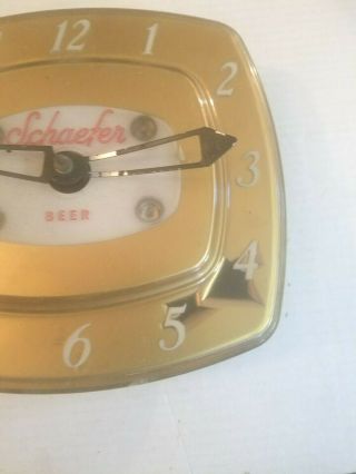 Vintage Schaefer Beer York NY lighted clock,  gold in color 2