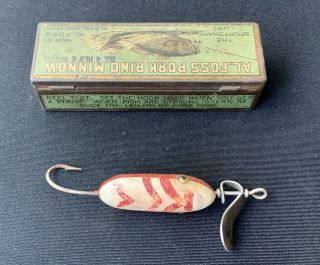 Vintage AL FOSS ORIENTAL WIGGLER 3 PORK RIND MINNOW FISHING LURES 2