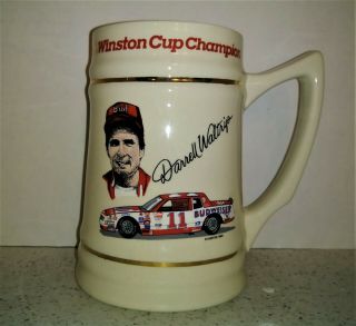 Vintage Darrell Waltrip 1985 Winston Cup Champion Nascar Ceramic Beer Mug Stein