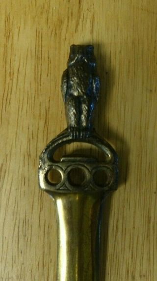 Antique Vintage Figural Bronze Letter Opener Owl Shaped Very Unique 8 "